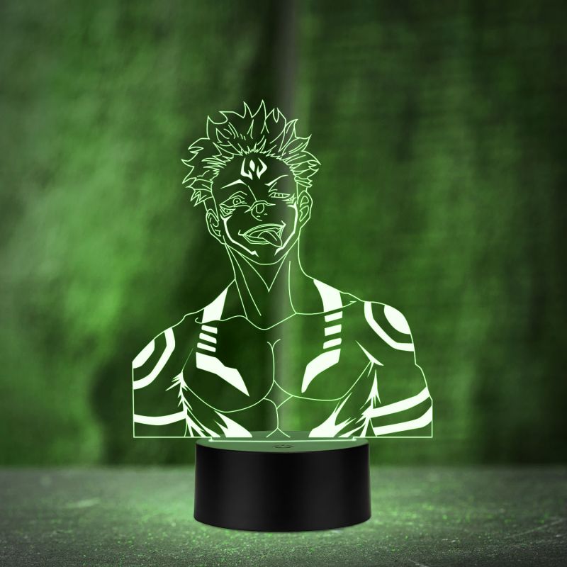 3D Illusion Jujutsu Kaisen Anime Led Night lamp for Bedroom Decor Night lamp 16 Color Changing Light With Remote Gift for Birthday (Wooden Base)